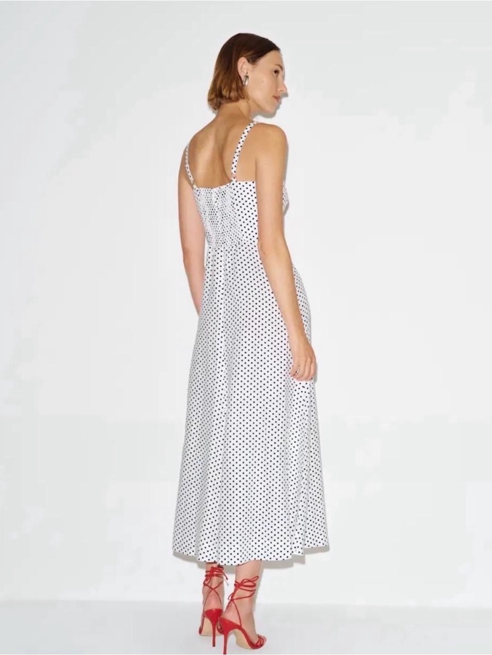 Reformation Sabine Polka Dot Linen Dress - Picture 2 of 5
